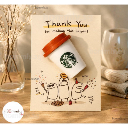 Mini coffee break gift box with coffee biscuits and mint