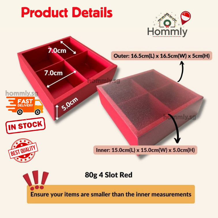 [Hommly SG Instock] 80g Mooncake/Teochew Mooncake Box/Gift Packaging Box/Brownie Box/CNY Box/Cake/Cookies Box