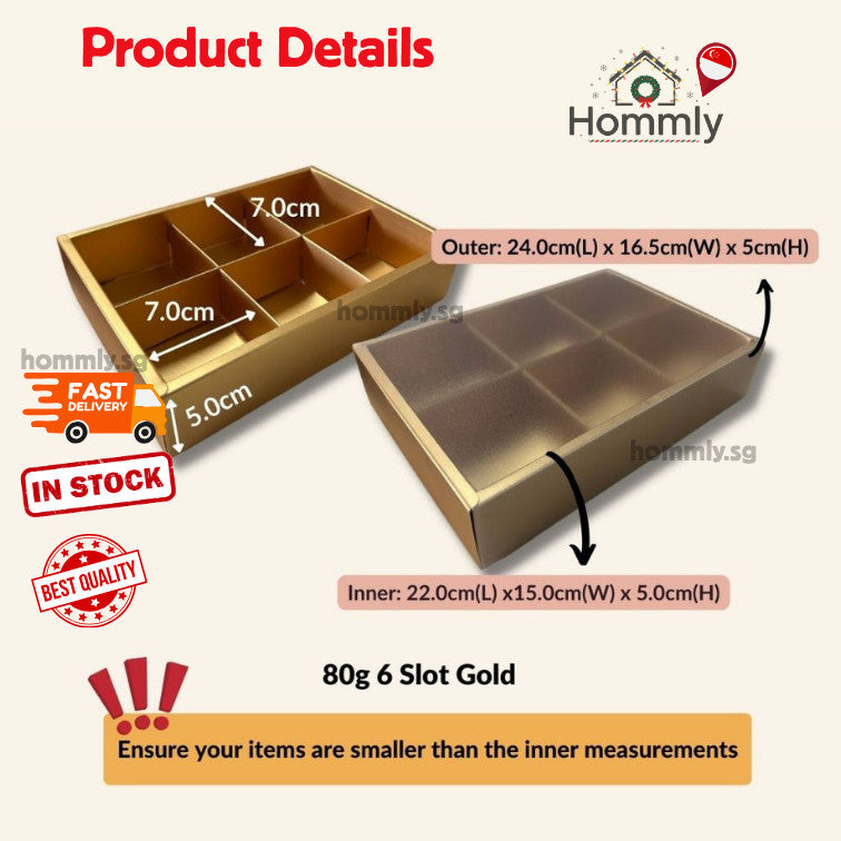 [Hommly SG Instock] 80g Mooncake/Teochew Mooncake Box/Gift Packaging Box/Brownie Box/CNY Box/Cake/Cookies Box