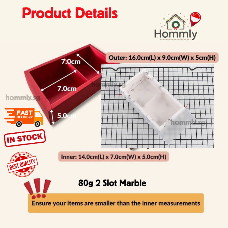 [Hommly SG Instock] 80g Mooncake/Teochew Mooncake Box/Gift Packaging Box/Brownie Box/CNY Box/Cake/Cookies Box
