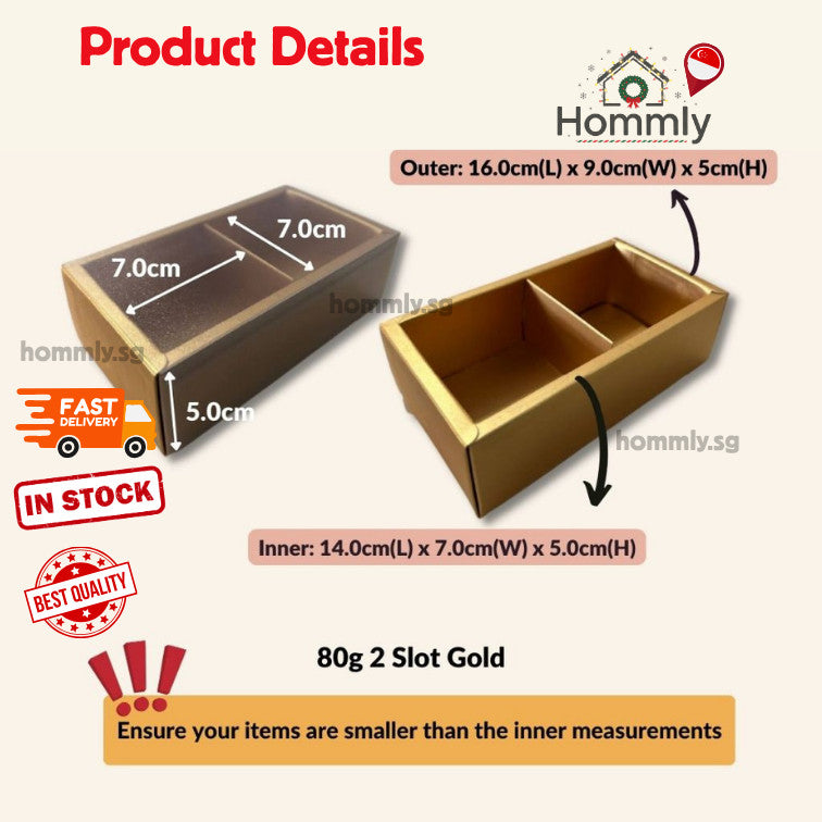 [Hommly SG Instock] 80g Mooncake/Teochew Mooncake Box/Gift Packaging Box/Brownie Box/CNY Box/Cake/Cookies Box