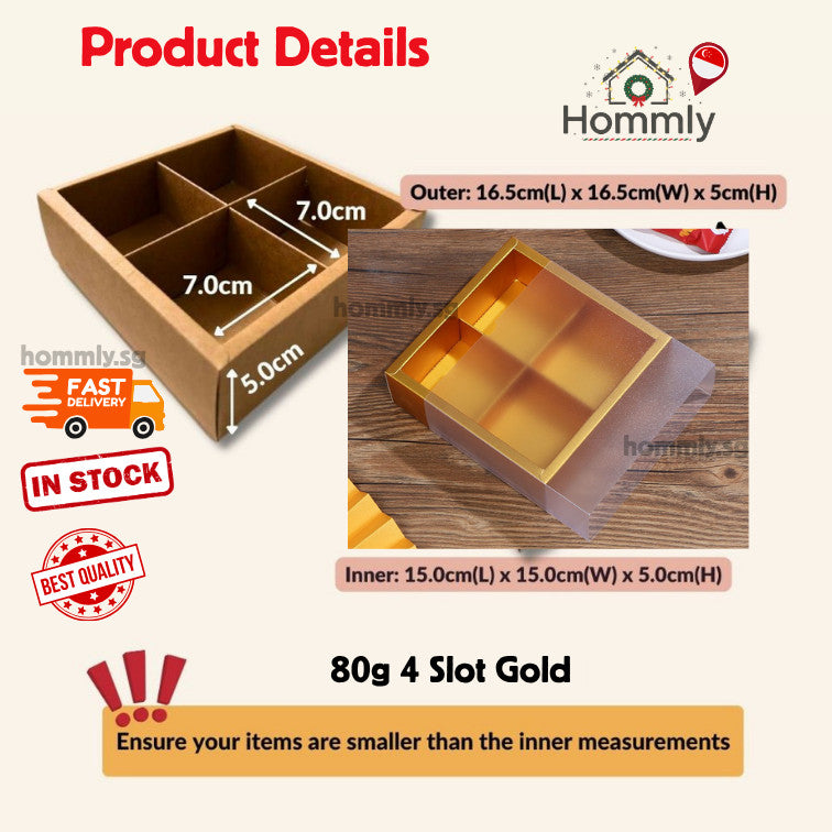 [Hommly SG Instock] 80g Mooncake/Teochew Mooncake Box/Gift Packaging Box/Brownie Box/CNY Box/Cake/Cookies Box