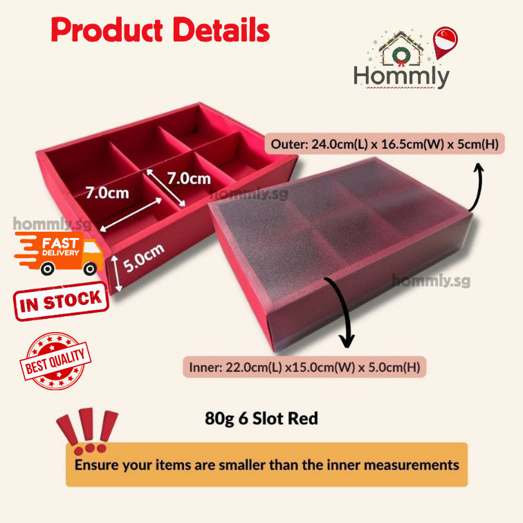 [Hommly SG Instock] 80g Mooncake/Teochew Mooncake Box/Gift Packaging Box/Brownie Box/CNY Box/Cake/Cookies Box