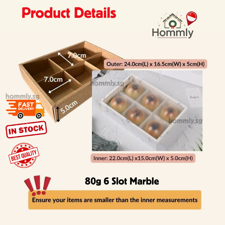 [Hommly SG Instock] 80g Mooncake/Teochew Mooncake Box/Gift Packaging Box/Brownie Box/CNY Box/Cake/Cookies Box