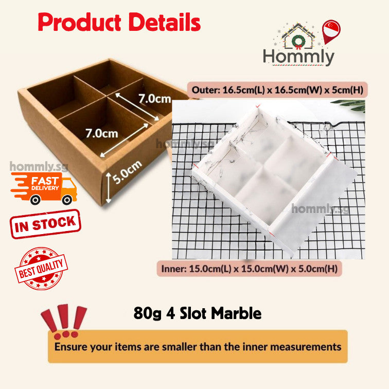 [Hommly SG Instock] 80g Mooncake/Teochew Mooncake Box/Gift Packaging Box/Brownie Box/CNY Box/Cake/Cookies Box