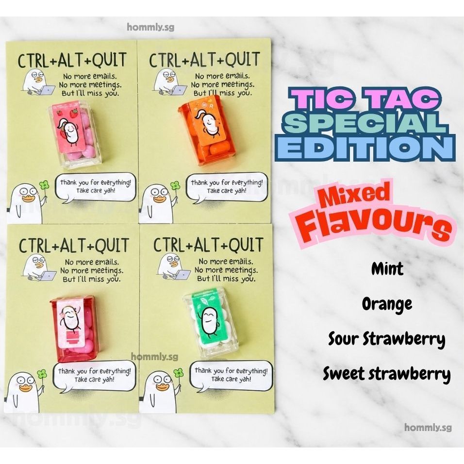 Green Farewell Gift Card Set – Tic Tac – Strawberry