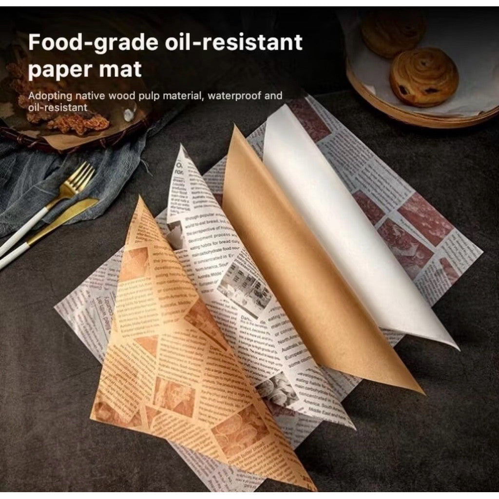 [Hommly SG Instock] 50pcs Greaseproof Paper/Oil absorbing Paper Ready Cut Precut Size/Food Packaging Paper