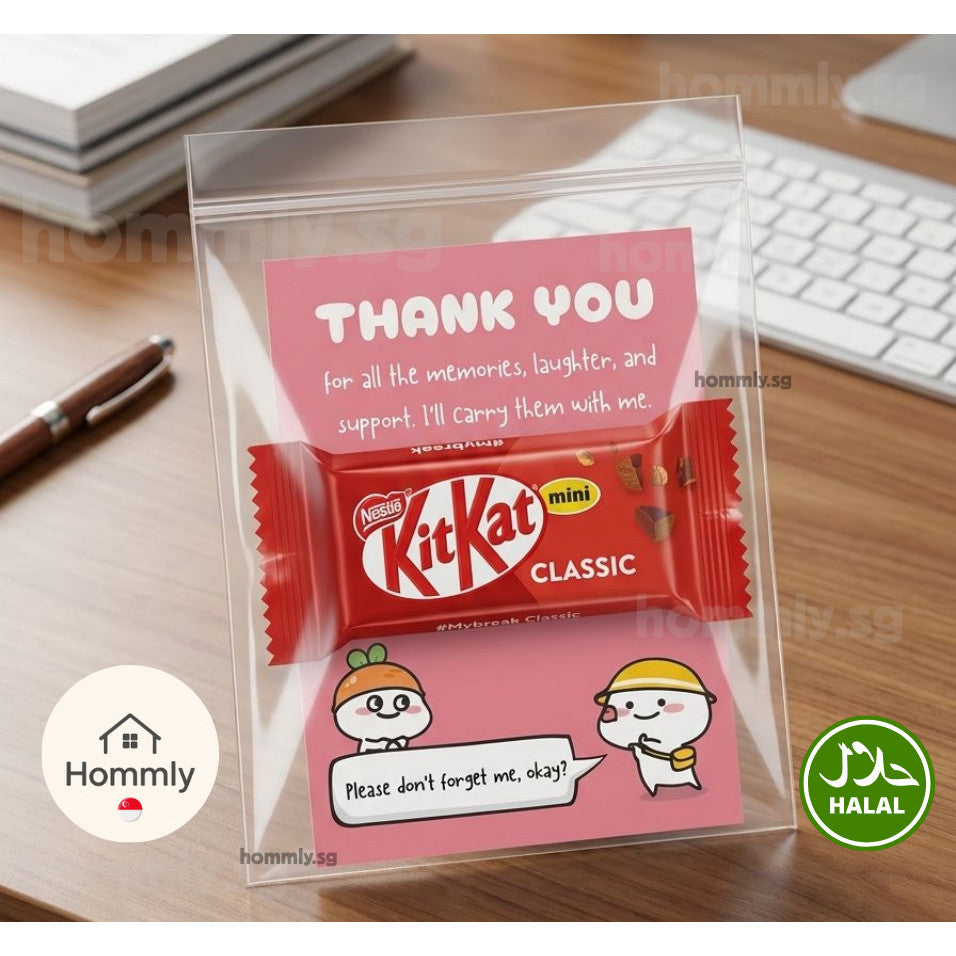 [Hommly SG Ready Stock] Farewell Gift Card with Chocolate | Halal Sweet (KitKat/TicTac(/Snickers) | Office Leaving Gift