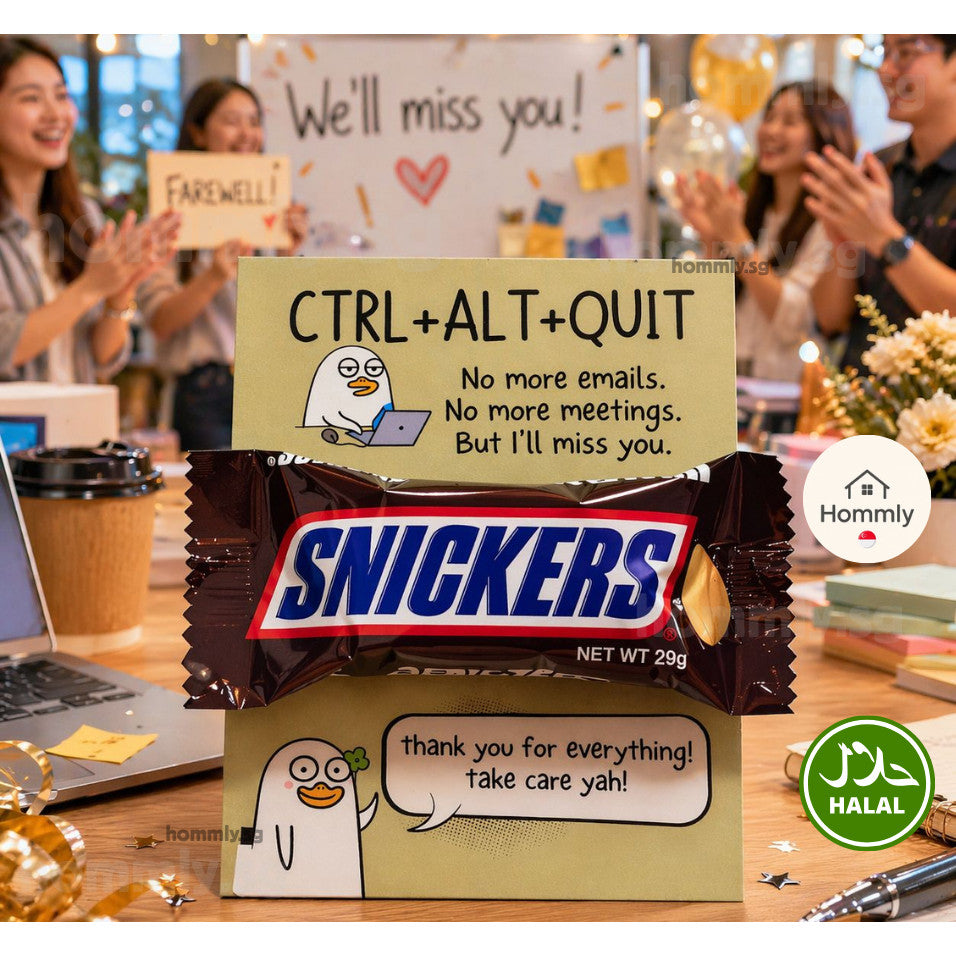 Green Farewell Gift Card Set – Snickers Chocolate