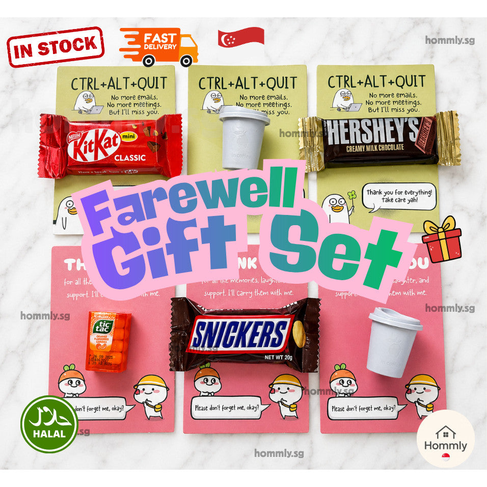 [Hommly SG Ready Stock] Farewell Gift Card with Chocolate | Halal Sweet (KitKat/TicTac(/Snickers) | Office Leaving Gift