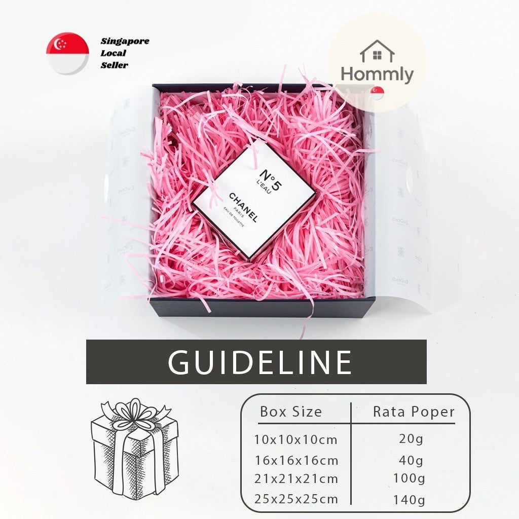 🇸🇬[Hommly SG Instock] 100g Raffia shredded paper Gift decoration packaging paper | DIY Birthday gift box filling