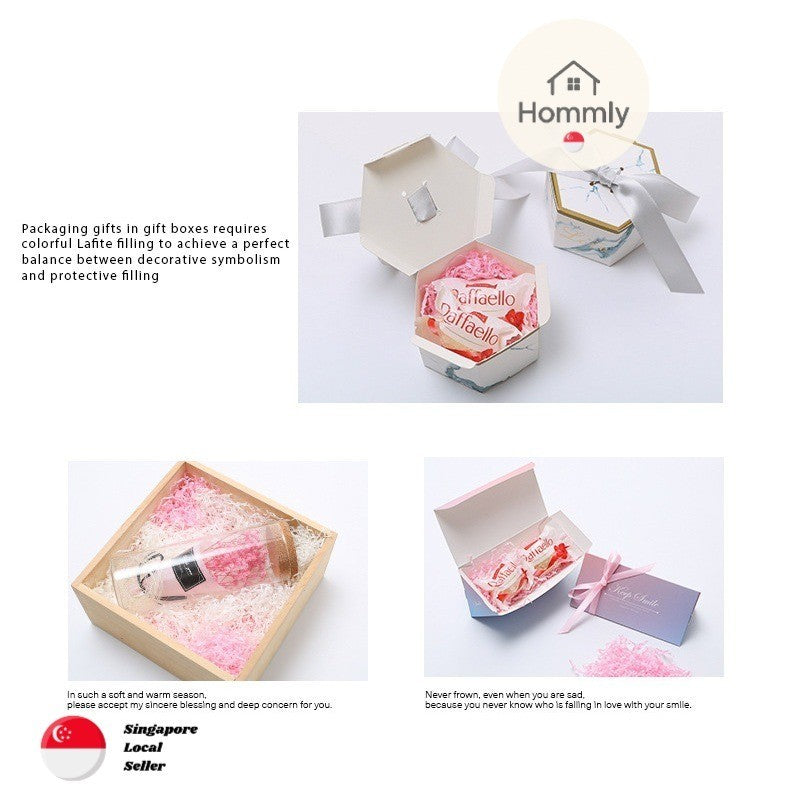 🇸🇬[Hommly SG Instock] 100g Raffia shredded paper Gift decoration packaging paper | DIY Birthday gift box filling