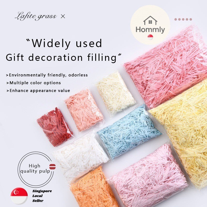 🇸🇬[Hommly SG Instock] 100g Raffia shredded paper Gift decoration packaging paper | DIY Birthday gift box filling