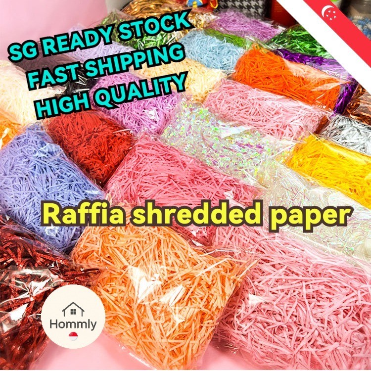 🇸🇬[Hommly SG Instock] 100g Raffia shredded paper Gift decoration packaging paper | DIY Birthday gift box filling