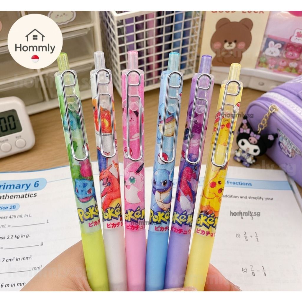Blind Box Cartoon Gel Pen Gift Set | Cute Student Reward Pen | Demon Hunter Sanrio Pokémon Pony Chiikawa Mystery Pen | T