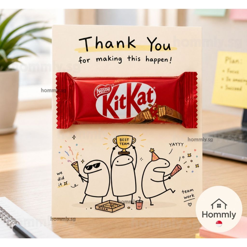 [Hommly SG Ready Stock] Appreciation Gift Card with Chocolate | Team Thank You Gift | Farewell Gift