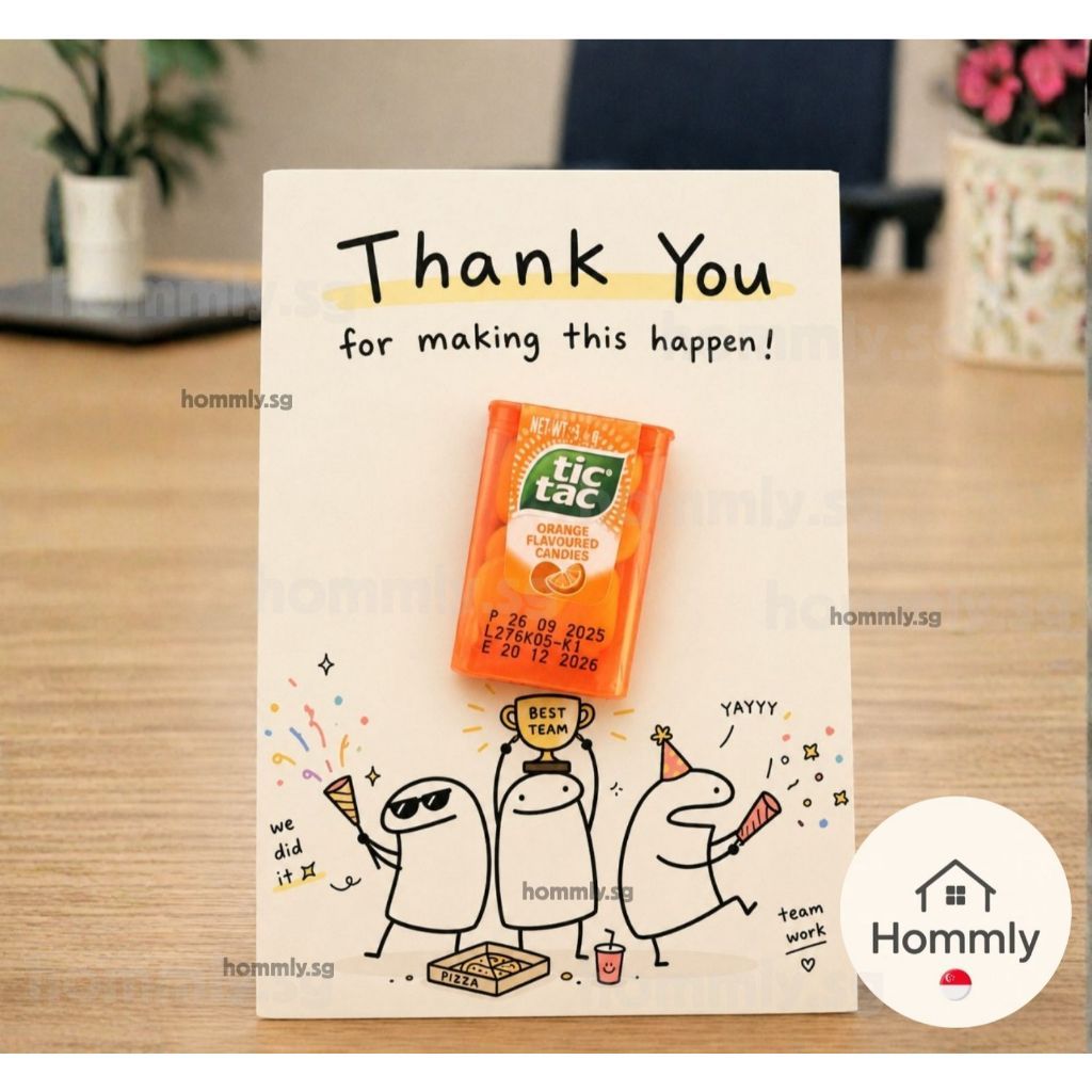 [Hommly SG Ready Stock] Appreciation Gift Card with Chocolate | Team Thank You Gift | Farewell Gift