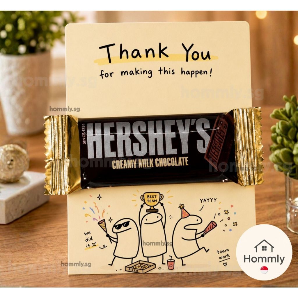 [Hommly SG Ready Stock] Appreciation Gift Card with Chocolate | Team Thank You Gift | Farewell Gift