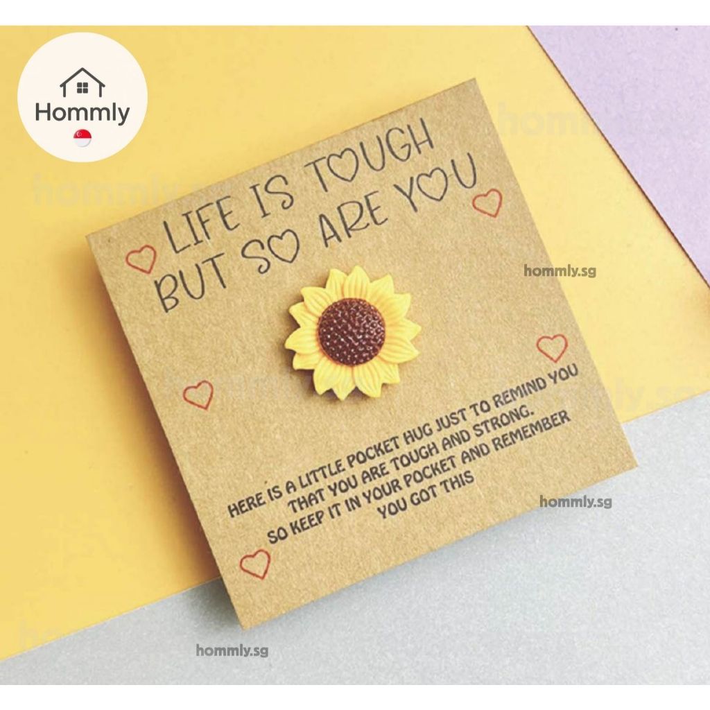 [Hommly SG Instock] Pocket Hug Sunflower Gift Card | Encouragement Gift | Cheer Up Token | Teacher Student Gift