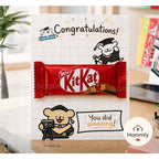 [Hommly Gift] 🎁 Graduation Gift Card with Treats & Badge | Congratulations Student Reward Gift | KitKat