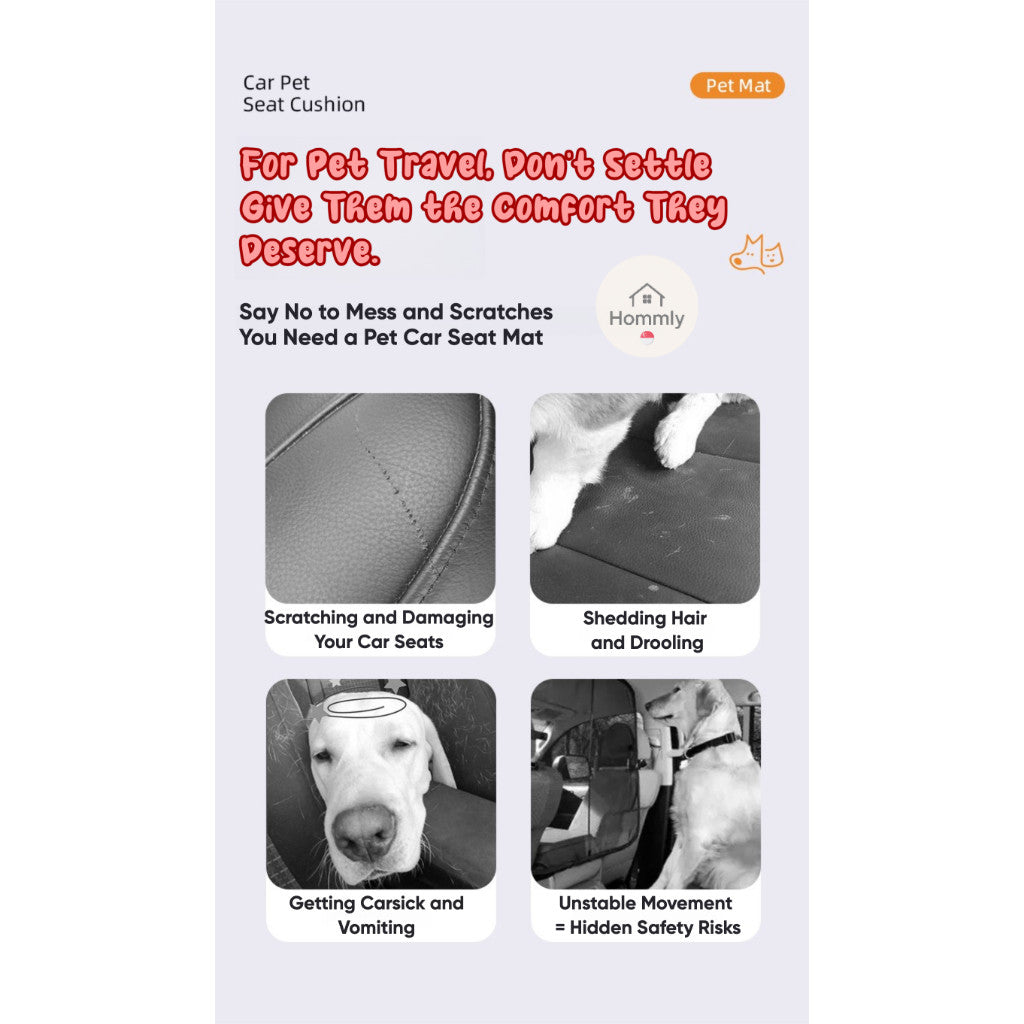 [Hommly SG Instock CHEAPEST] Waterproof Heavy Duty Pet Car Seat Carrier  | Dog Seat Protector | Scratchproof & Nonslip