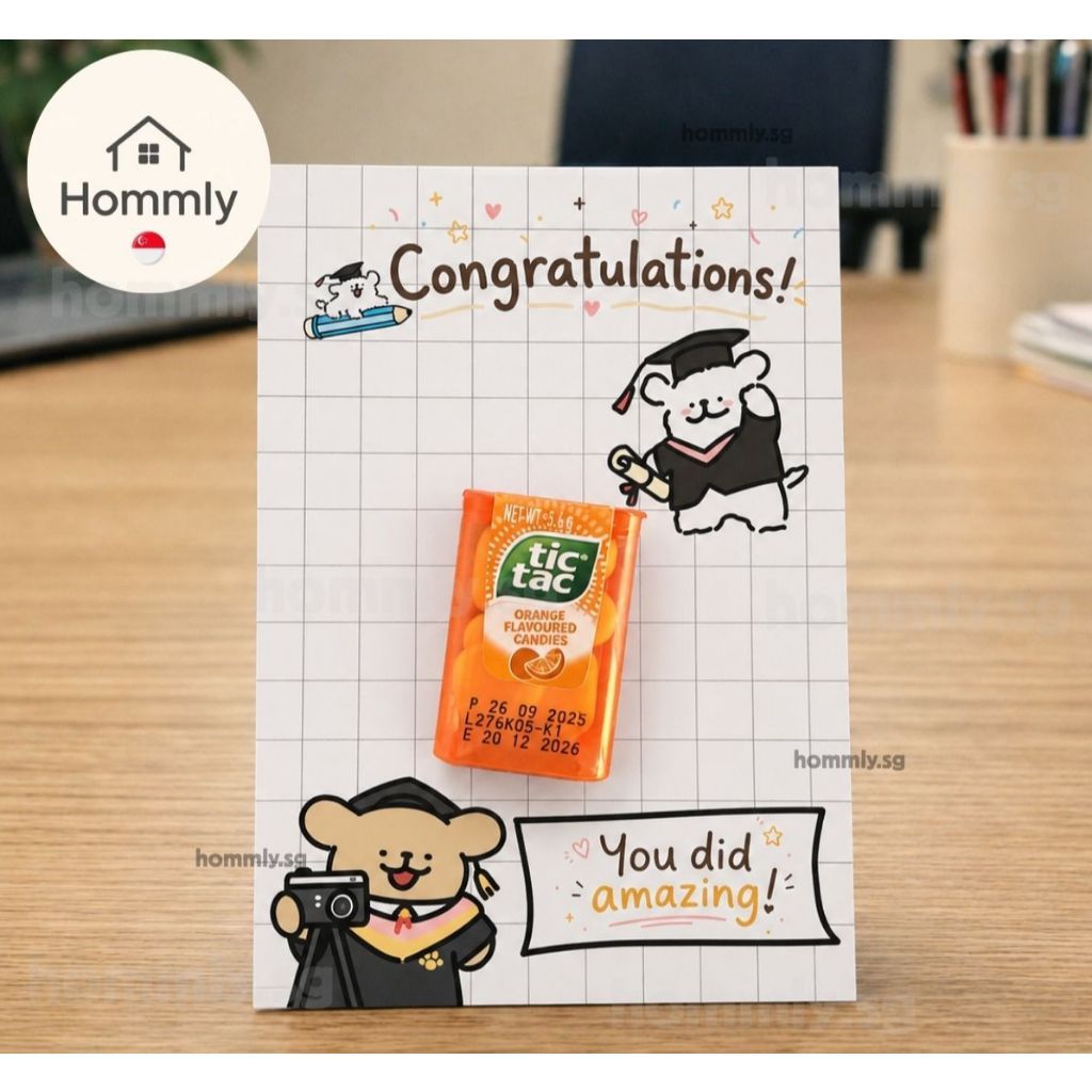 [Hommly SG Ready Stock] Farewell Gift Card with Chocolate | Halal Sweet (KitKat/TicTac(/Snickers) | Office Leaving Gift