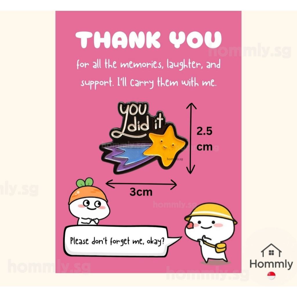 [Hommly SG Ready Stock] Card with Badge / Mix & Match Gift Set | Farewell / Appreciation Gift