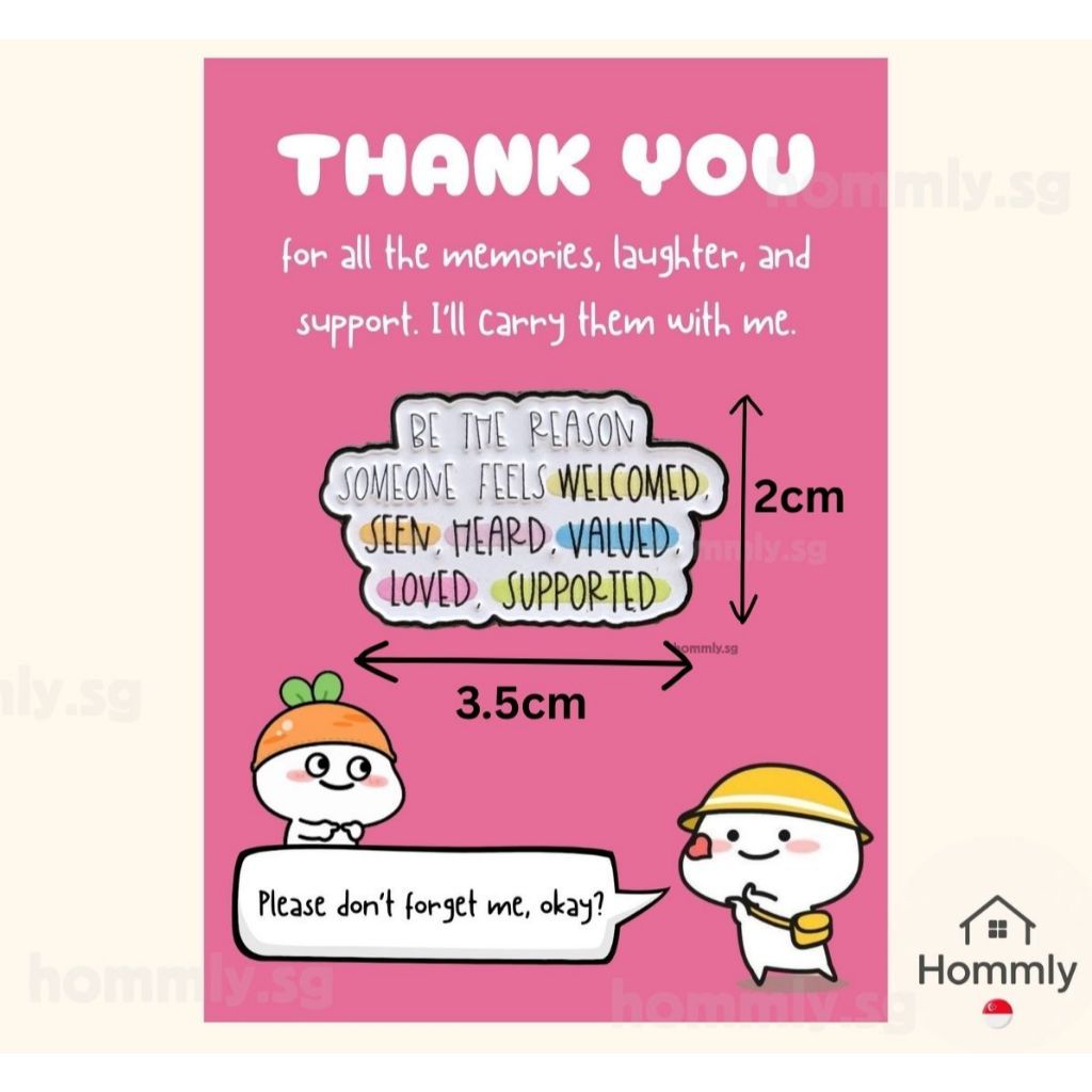 [Hommly SG Ready Stock] Card with Badge / Mix & Match Gift Set | Farewell / Appreciation Gift