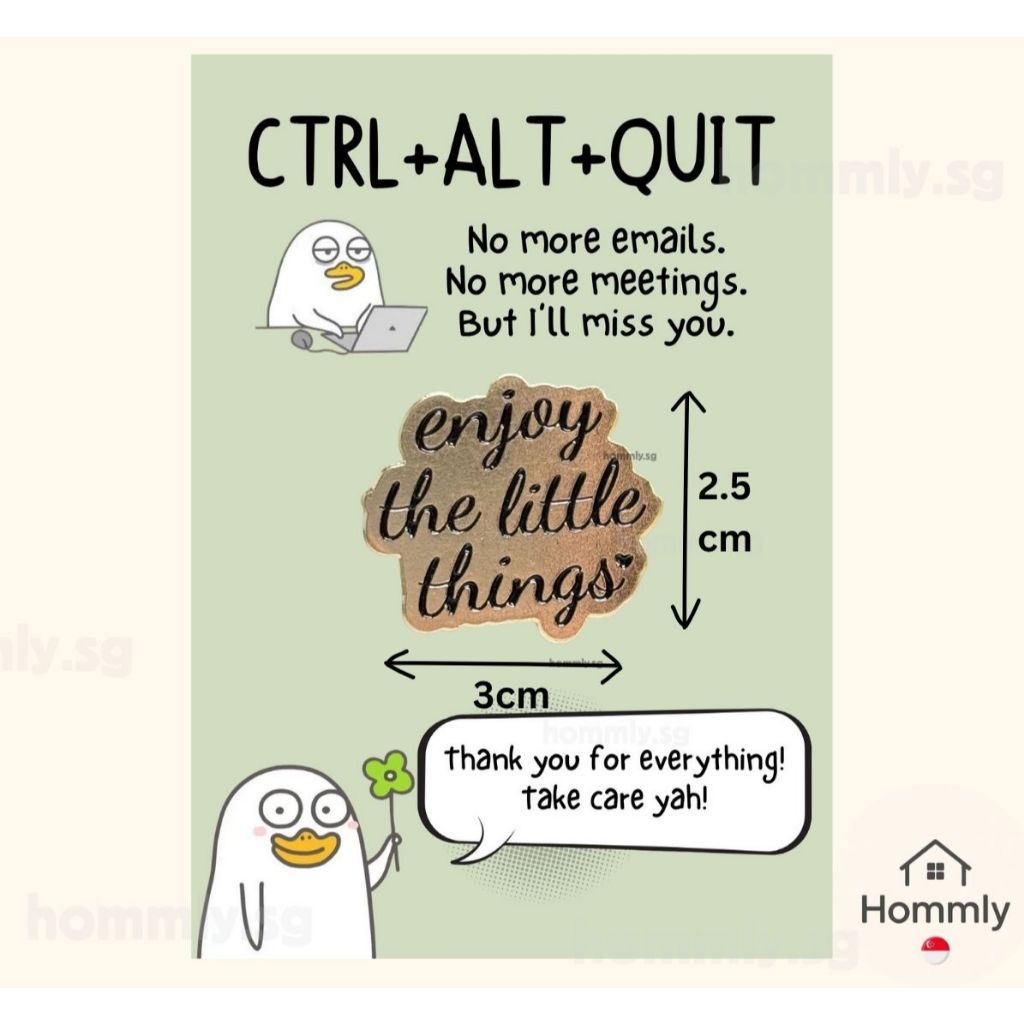 Green Farewell Gift Card Set – Badge – Enjoy