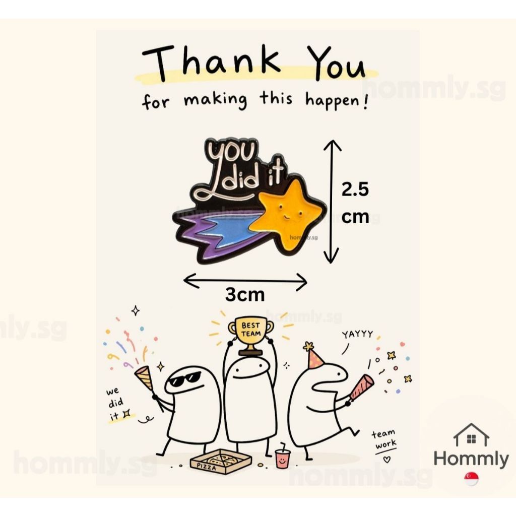 [Hommly SG Ready Stock] Card with Badge / Mix & Match Gift Set | Farewell / Appreciation Gift