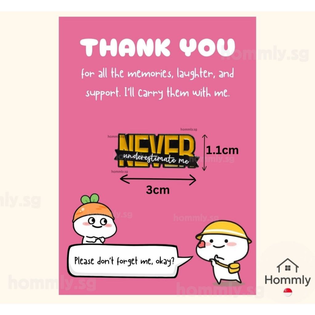 [Hommly SG Ready Stock] Card with Badge / Mix & Match Gift Set | Farewell / Appreciation Gift
