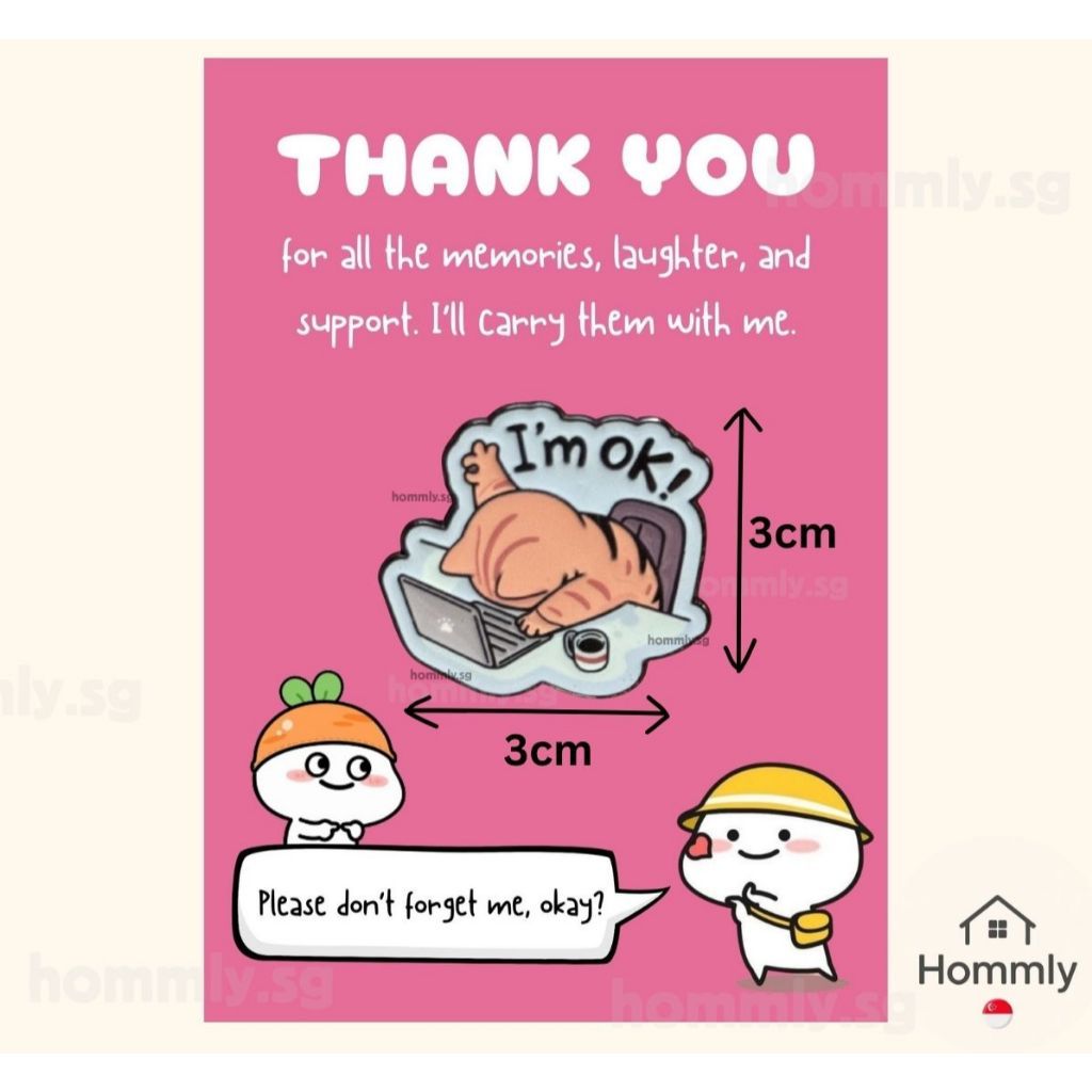 [Hommly SG Ready Stock] Card with Badge / Mix & Match Gift Set | Farewell / Appreciation Gift