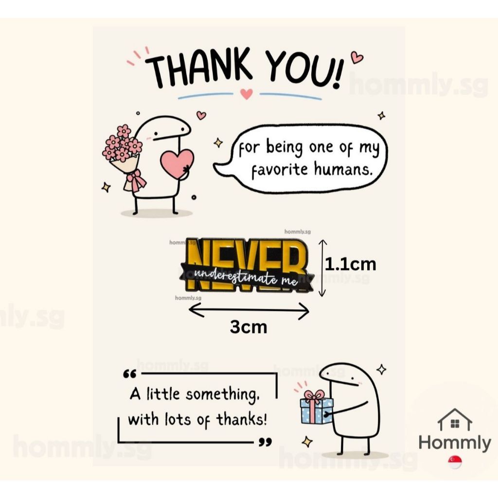 [Hommly SG Ready Stock] Card with Badge / Mix & Match Gift Set | Farewell / Appreciation Gift