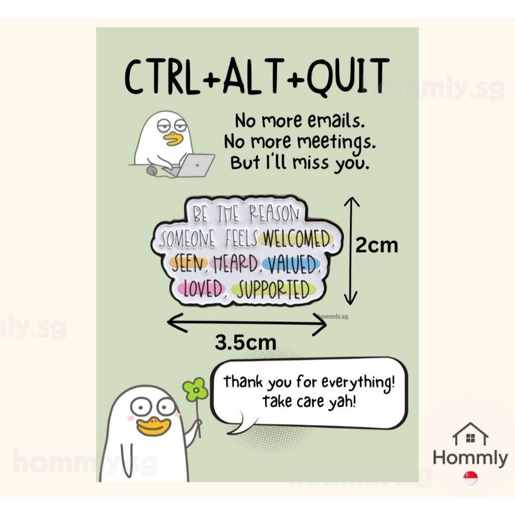 Green Farewell Gift Card Set – Badge – Reason
