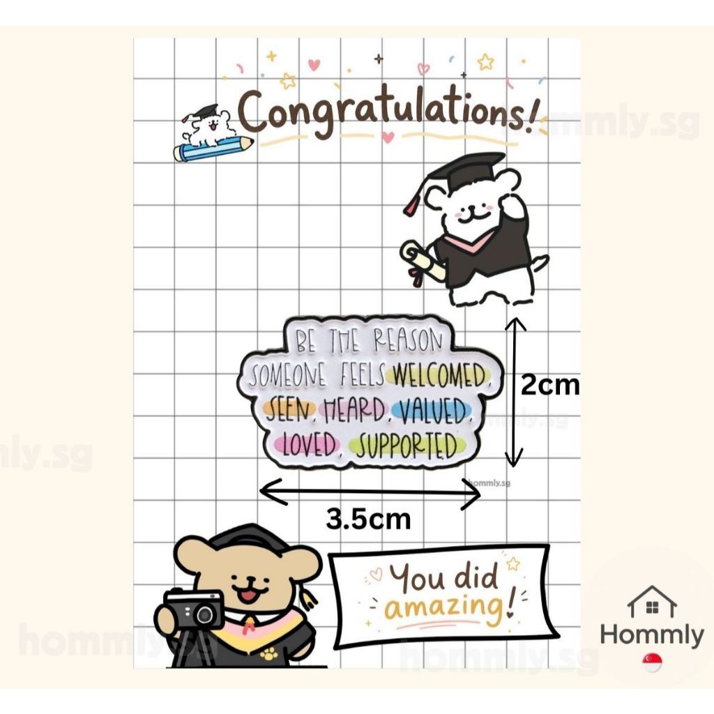 [Hommly SG Ready Stock] Card with Badge / Mix & Match Gift Set | Farewell / Appreciation Gift