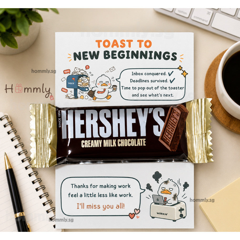 [Hommly SG Ready Stock] Farewell Gift Card with Chocolate | Halal Sweet (KitKat/TicTac(/Snickers) | Office Leaving Gift