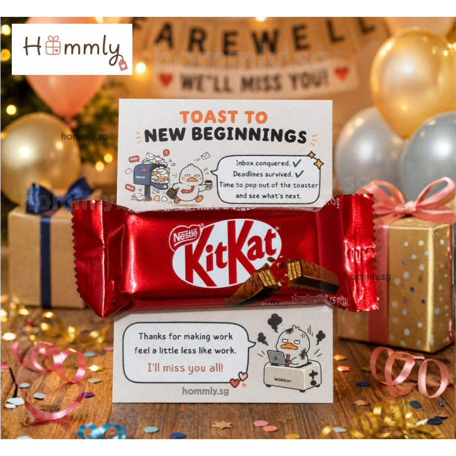 [Hommly SG Ready Stock] Farewell Gift Card with Chocolate | Halal Sweet (KitKat/TicTac(/Snickers) | Office Leaving Gift