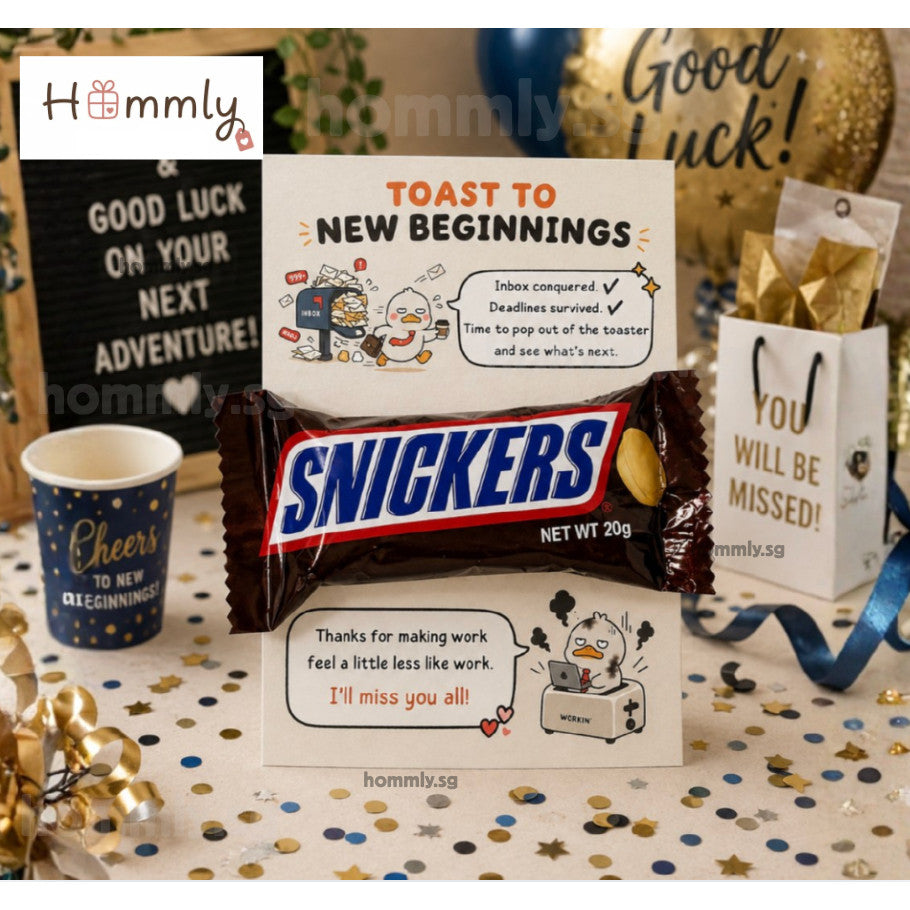 [Hommly SG Ready Stock] Farewell Gift Card with Chocolate | Halal Sweet (KitKat/TicTac(/Snickers) | Office Leaving Gift
