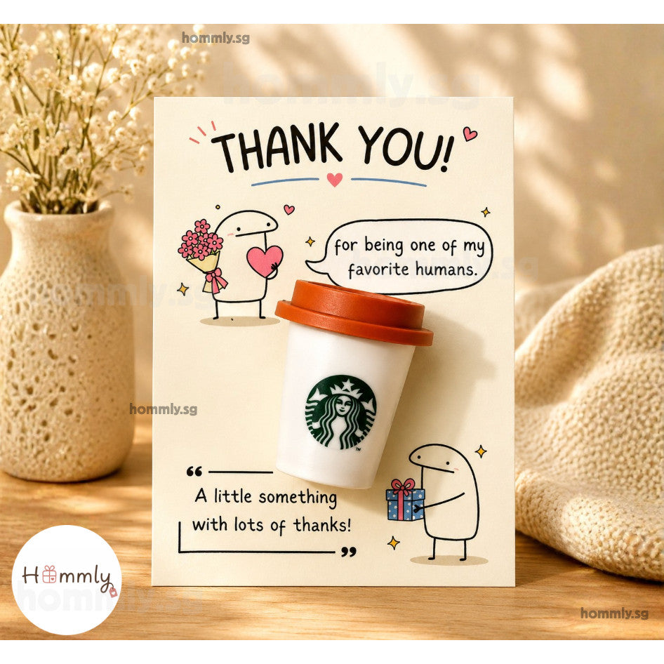 [Hommly Gift] 🎁 Appreciation Gift Card with Chocolate | Team Thank You Gift | Farewell Gift with Beige TY