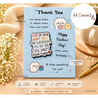 [Hommly Gift] 🎁 Teacher's Day Thank You Gift Set | Tea Bag, Sticky Notes, Badge & Star Charm Appreciation Gift