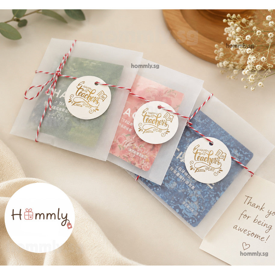 [Hommly Gift] 🎁 Teacher's Day Thank You Gift Set | Tea Bag, Sticky Notes, Badge & Star Charm Appreciation Gift