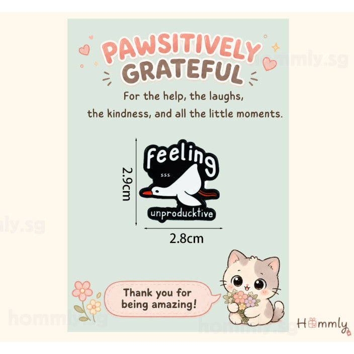 Positively Grateful Thank You Gift Card Set – Badge – Duck