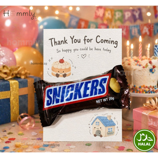 Thank You for Coming Gift Card Set – Snickers Chocolate