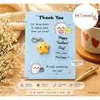 [Hommly Gift] 🎁 Teacher's Day Thank You Gift Set | Tea Bag, Sticky Notes, Badge & Star Charm Appreciation Gift