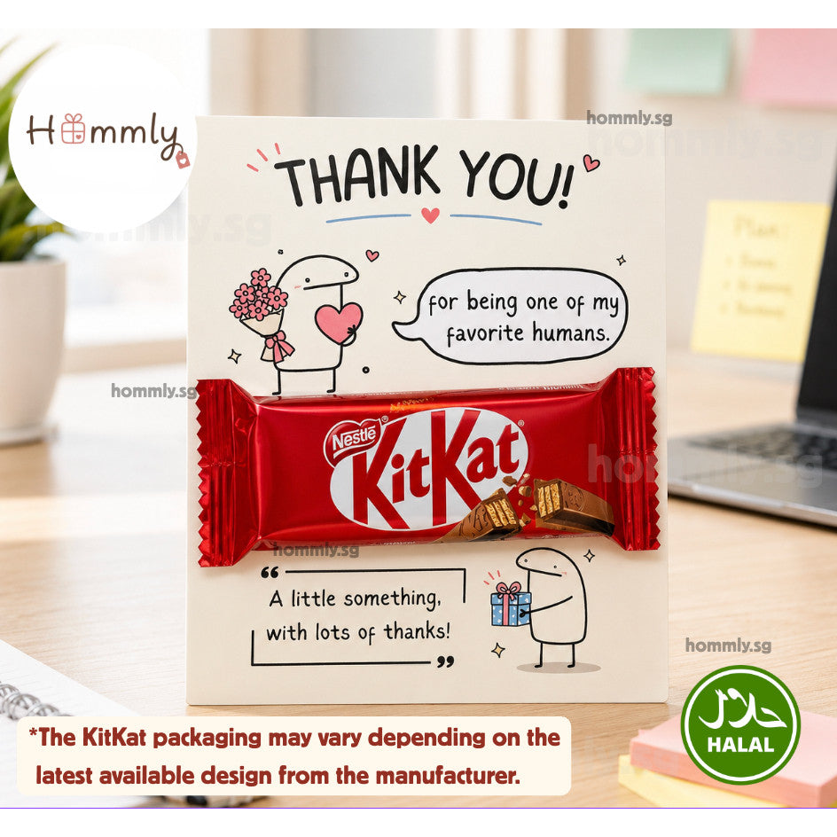 [Hommly Gift] 🎁 Appreciation Gift Card with Chocolate | Team Thank You Gift | Farewell Gift with Beige TY