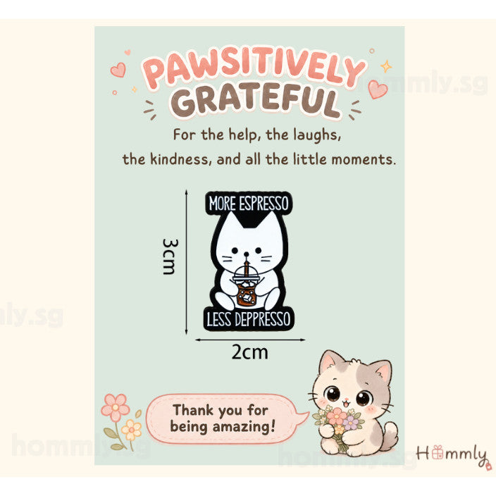 Positively Grateful Thank You Gift Card Set – Badge – Espresso