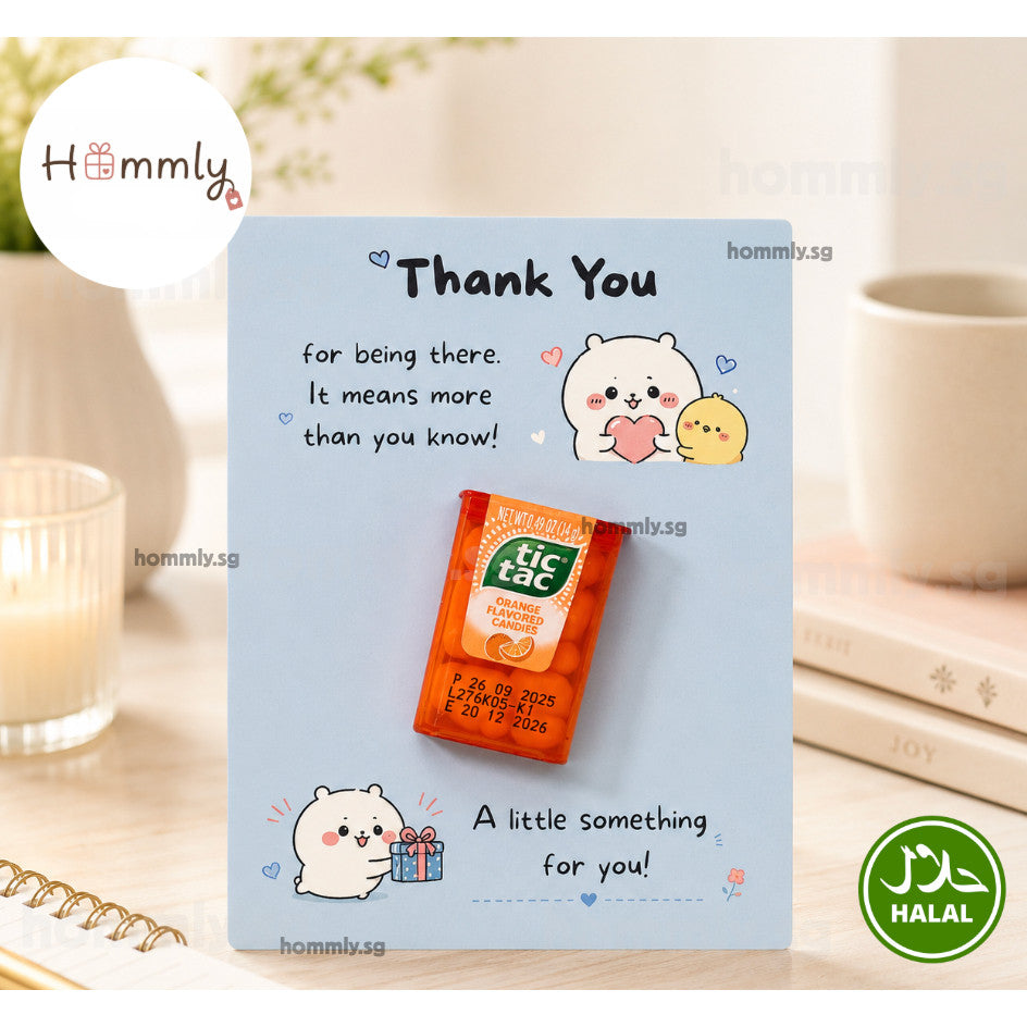 [Hommly Gift] 🎁 Appreciation Gift Card  (Blue TY) with Chocolate | Team Thank You Gift | Farewell Gift