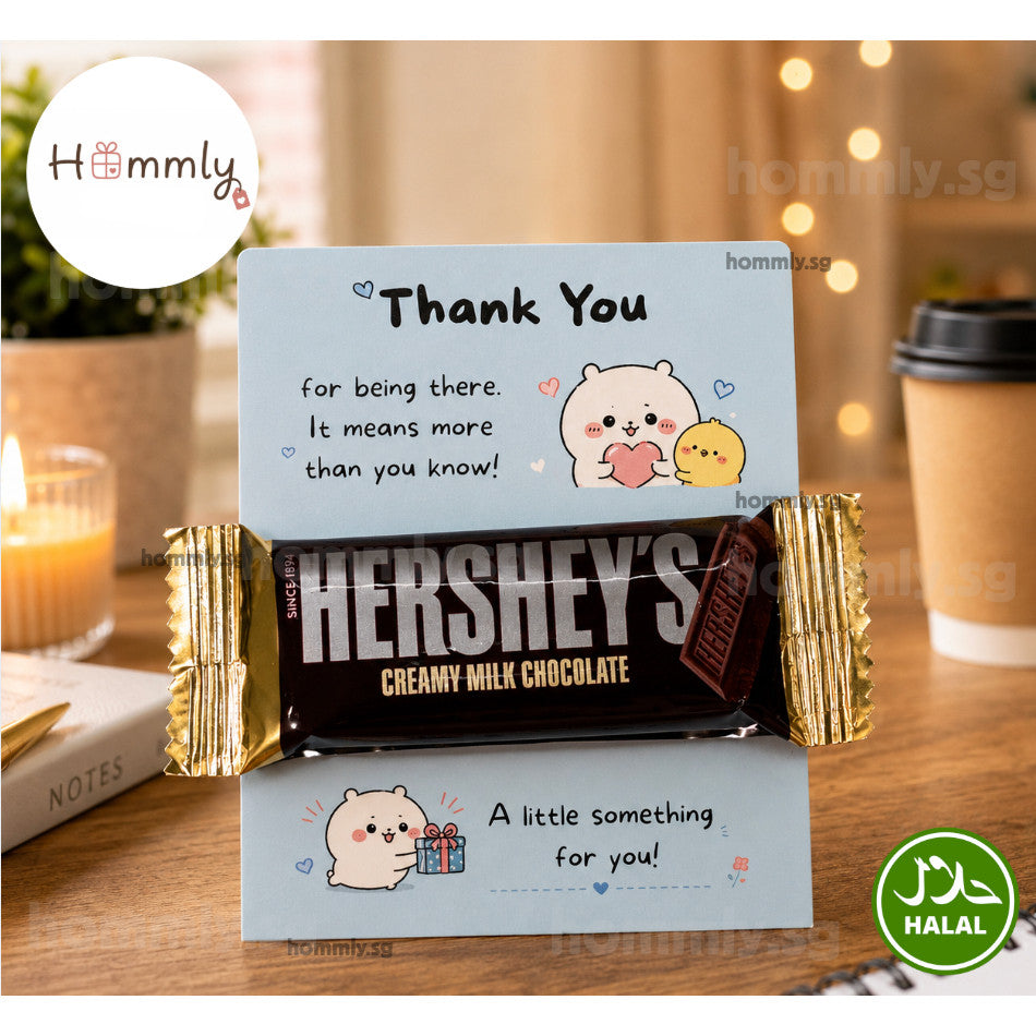 [Hommly Gift] 🎁 Appreciation Gift Card  (Blue TY) with Chocolate | Team Thank You Gift | Farewell Gift