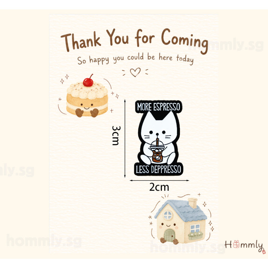 Thank You for Coming Gift Card Set – Badge – Espresso