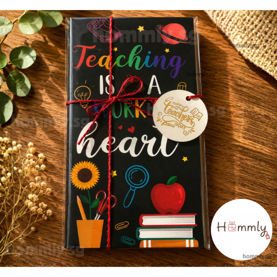 [Hommly Gift] 🎁 Teacher's Day Thank You Gift Set | Tea Bag, Sticky Notes, Badge & Star Charm Appreciation Gift